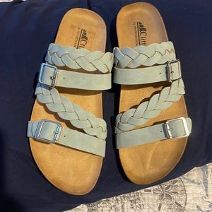 Cliff’s by White Mountain powder blue sandals new without tags never worn.
